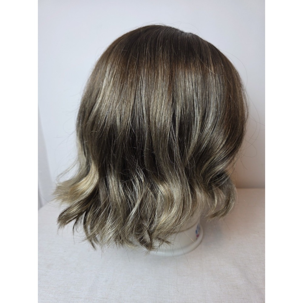 Estetica Wig Short Brunette Highlights With Fringe Iced Mocha Lace Front Bob